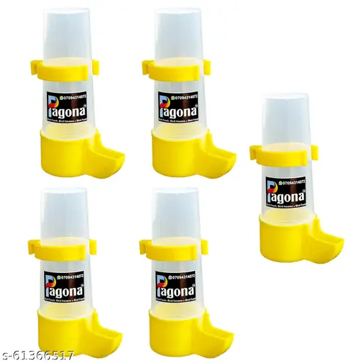 PAGONA - Imported Cage Bird's Water Hanging Feeder Suitable for Small Cage Birds Like Love Birds, Finches, Cockatiel and ext.. (140ML, Pack of 5)