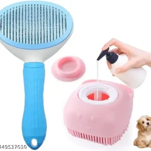 Pet Grooming Combo of Nail Clipper and Slicker Brush for Dogs and Cats | Nail Clipper with Filer and Grooming Slicker Brush Cleaning (Nail Clipper + Oval Push Slicker)