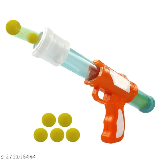 [pet toy] Air Shooting Gun, 5 Soft Foam Ball, 20 Feet Range.