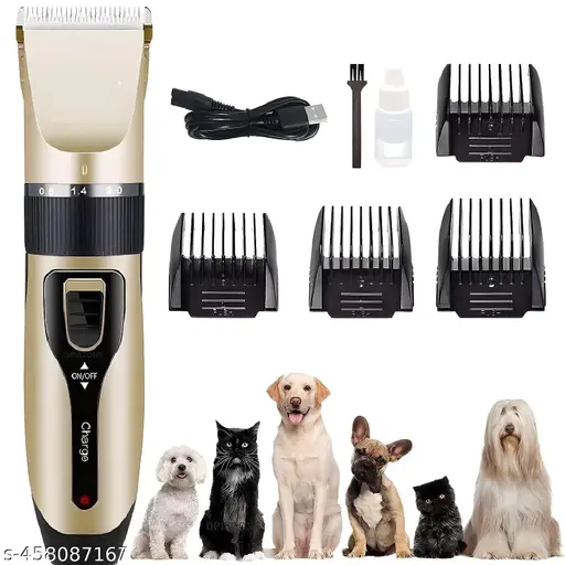 Dog Grooming Clippers Cordless Rechargeable Low Noise Electric Dog Grooming Clipper Kit Adjustable Clipper Comb and Detachable Blades, Suitable for Dogs, Cats, Pets